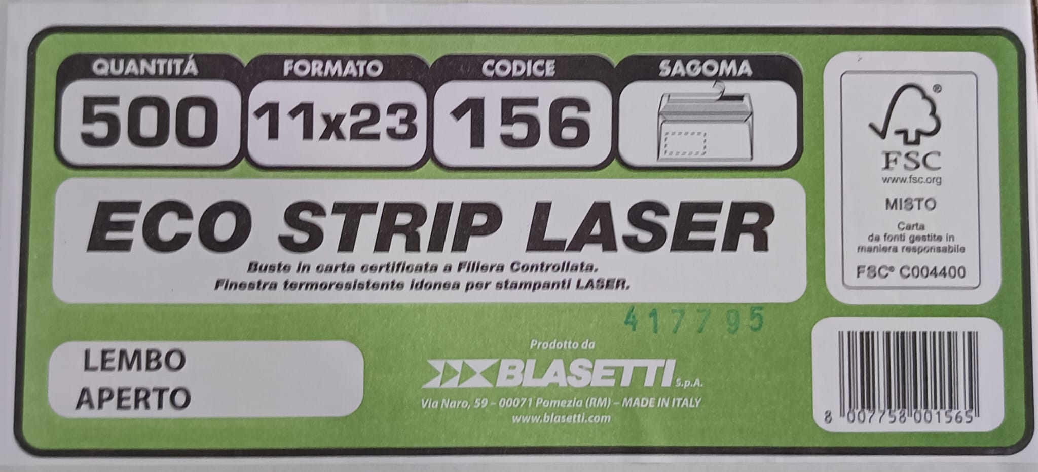 BUSTE ECO STRIP LASER 156